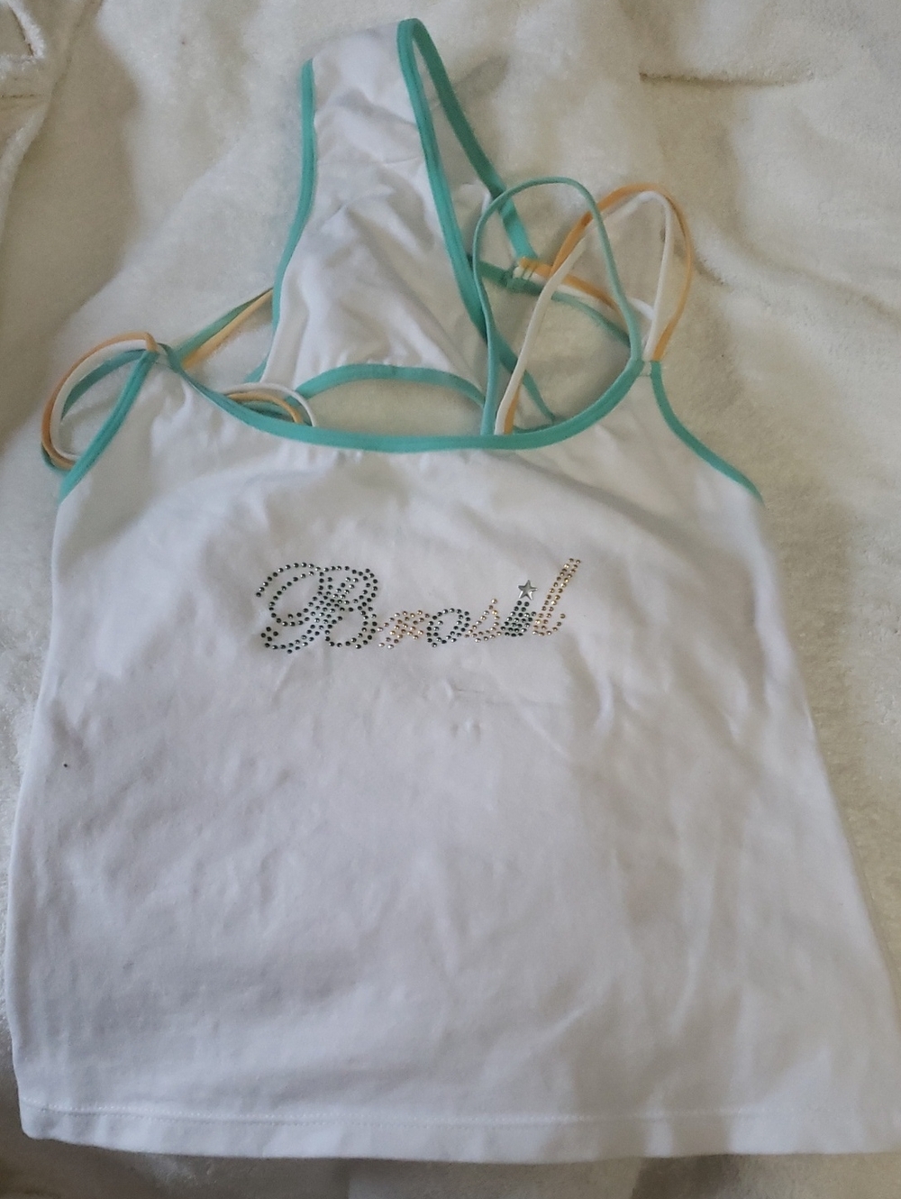 Confortable Top With Pantie and Mint Trim